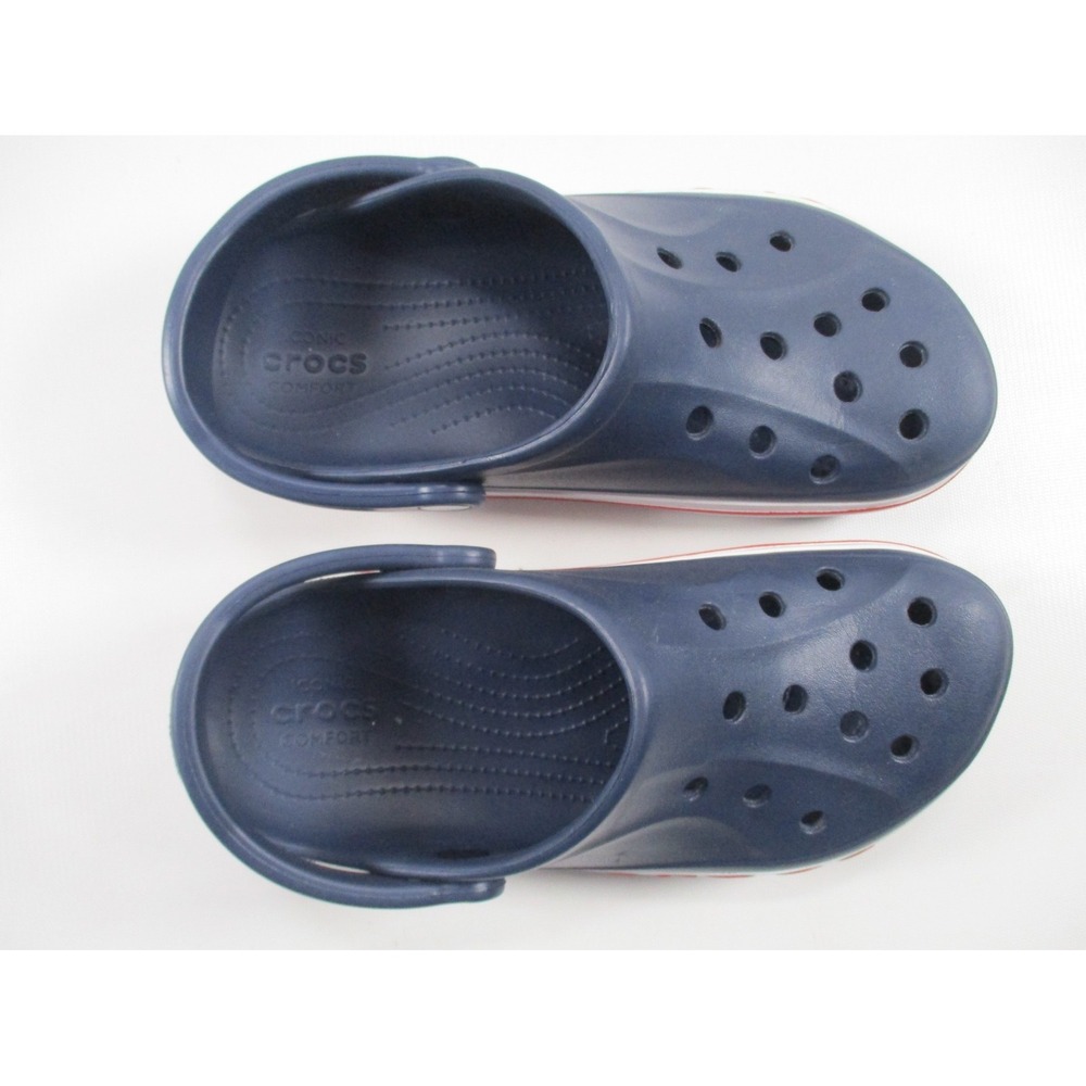Crocs Crocband Clogs Navy Blue Red White Stripe Mens 8 Womens 10 Slip On Slides - Picture 6 of 10
